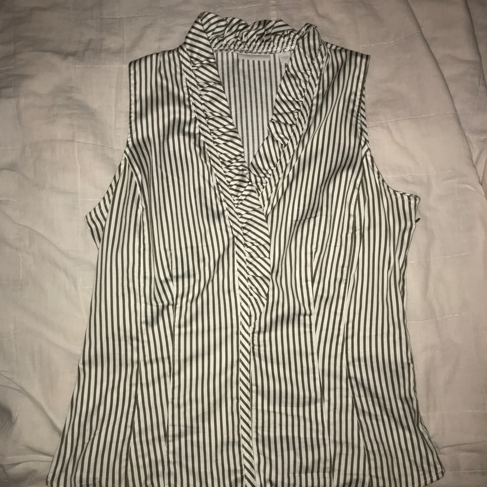 Striped cotton spandex dress shirt